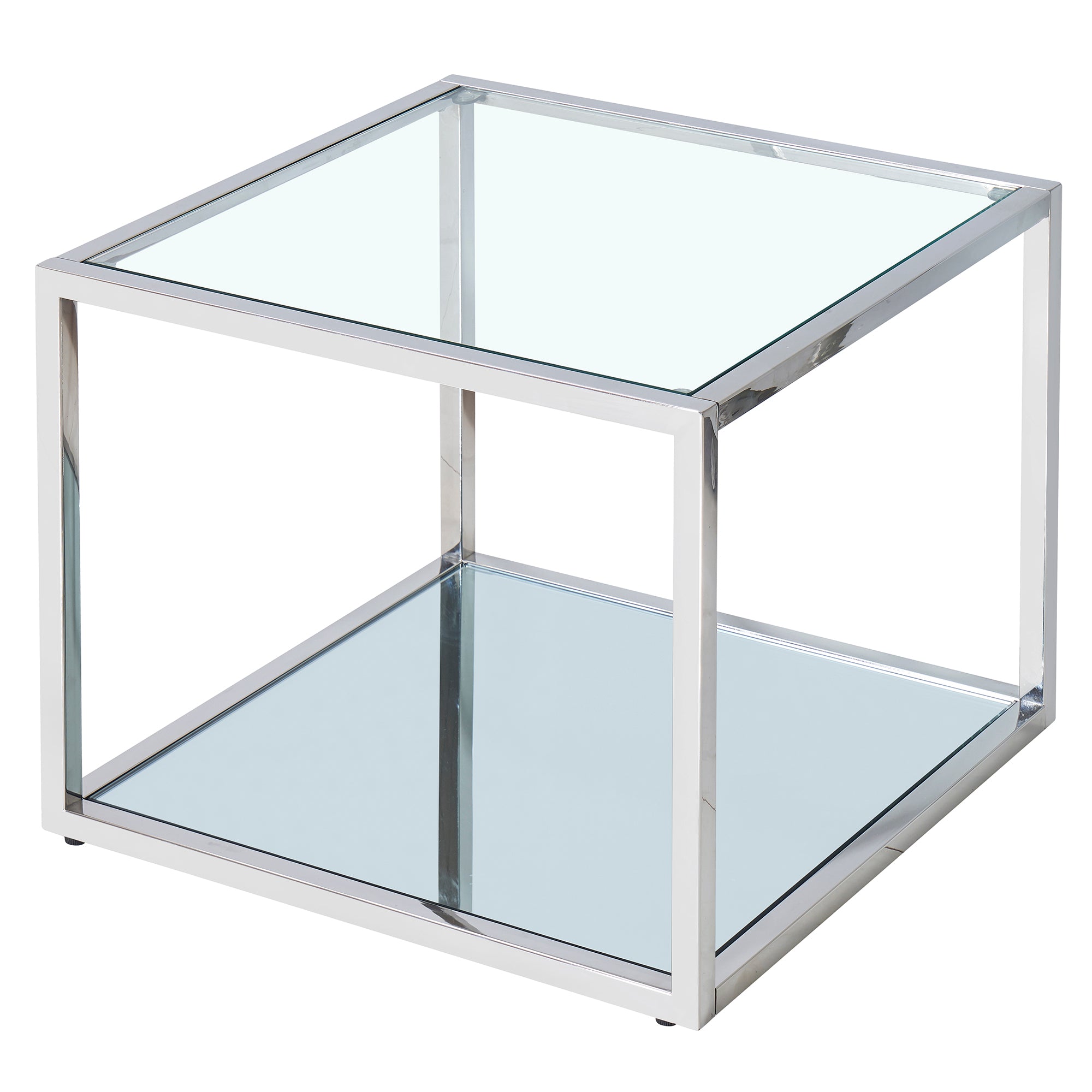 Grande table basse carrée Casini en argent