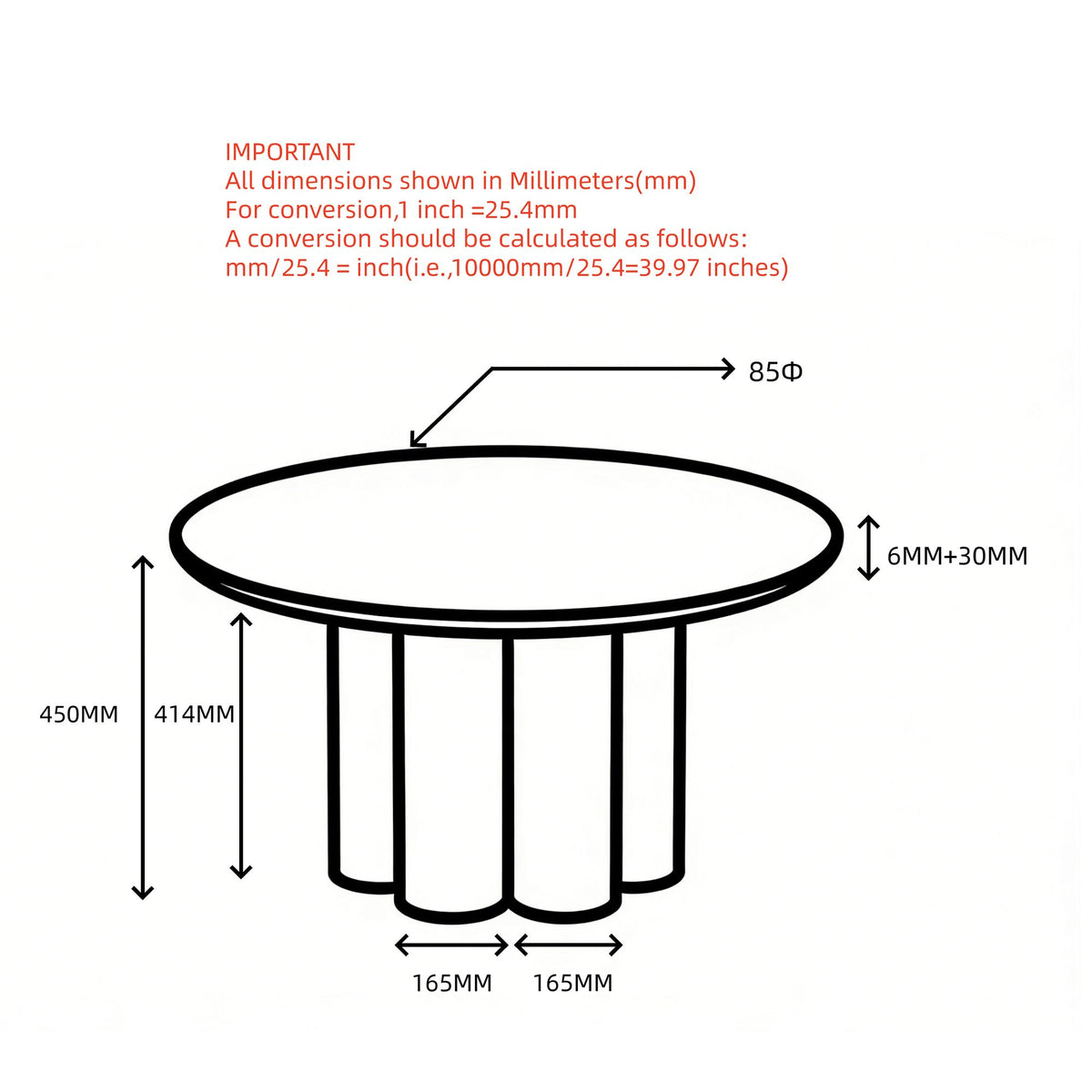 Seaton Round Coffee Table in Walnut and Travertine