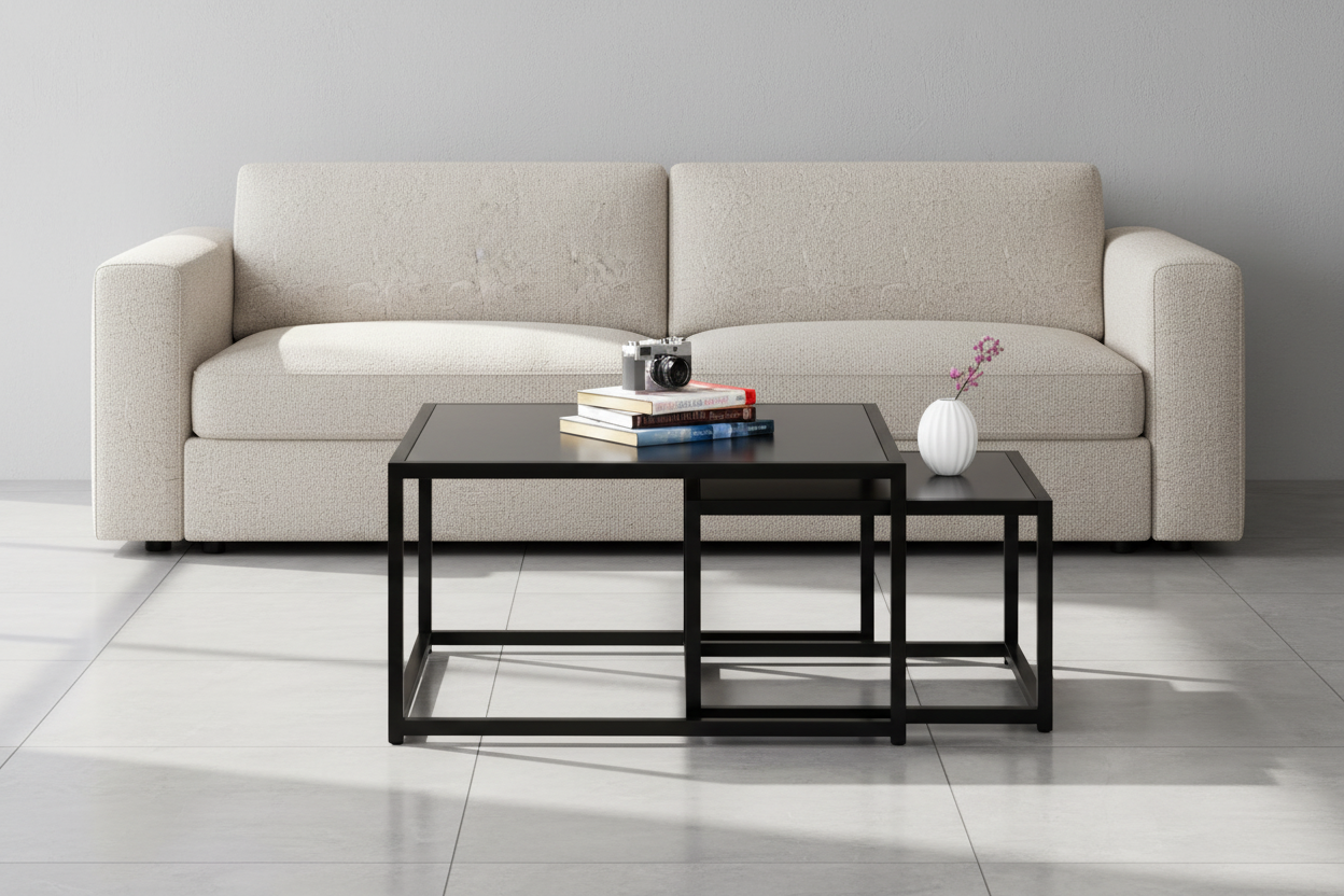 Ensemble de 2 tables basses Quinn noires