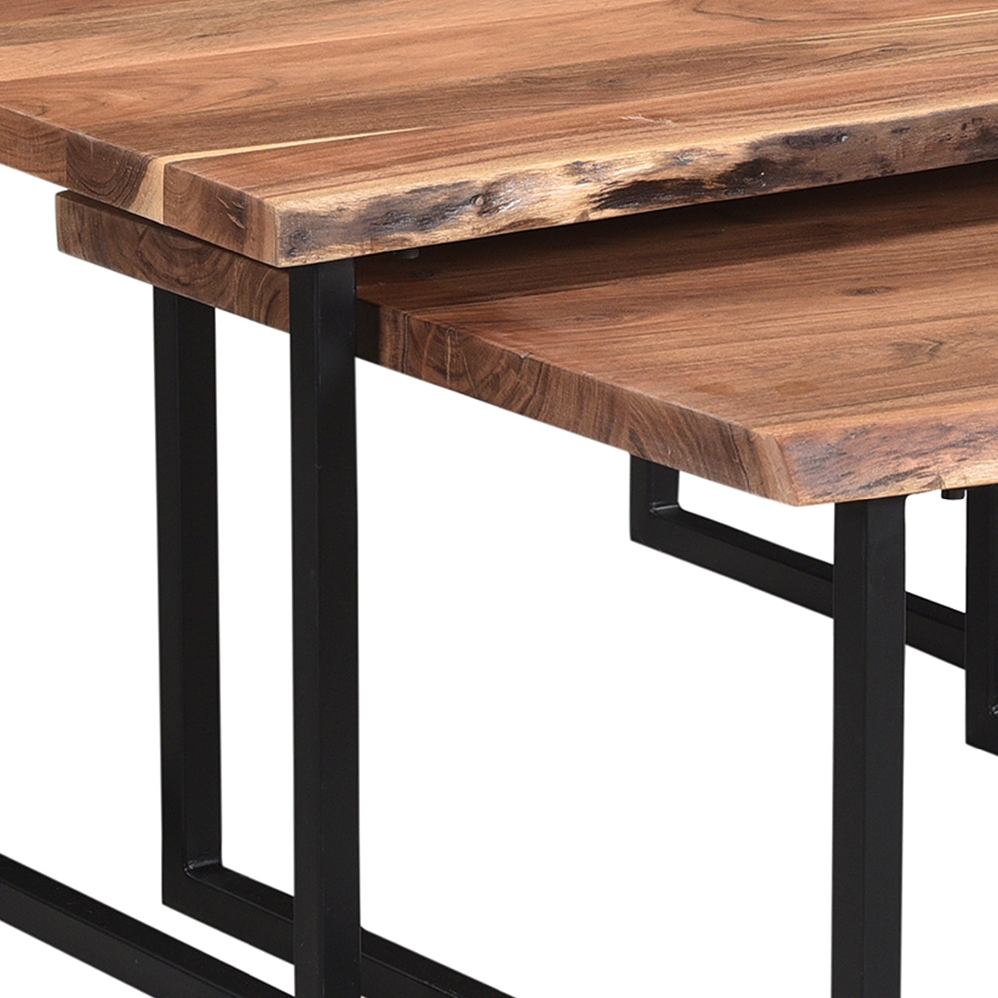 Ensemble de 2 tables basses Jivin en naturel et noir