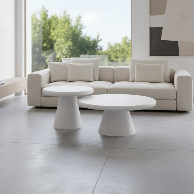 Ensemble de 2 tables basses Galio en blanc