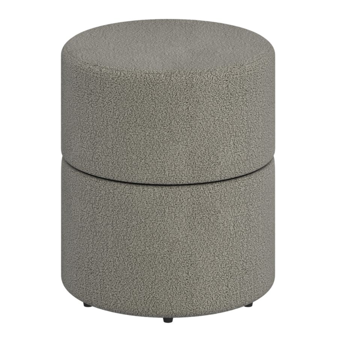 Novar Round Swivel Ottoman in Cream Boucle
