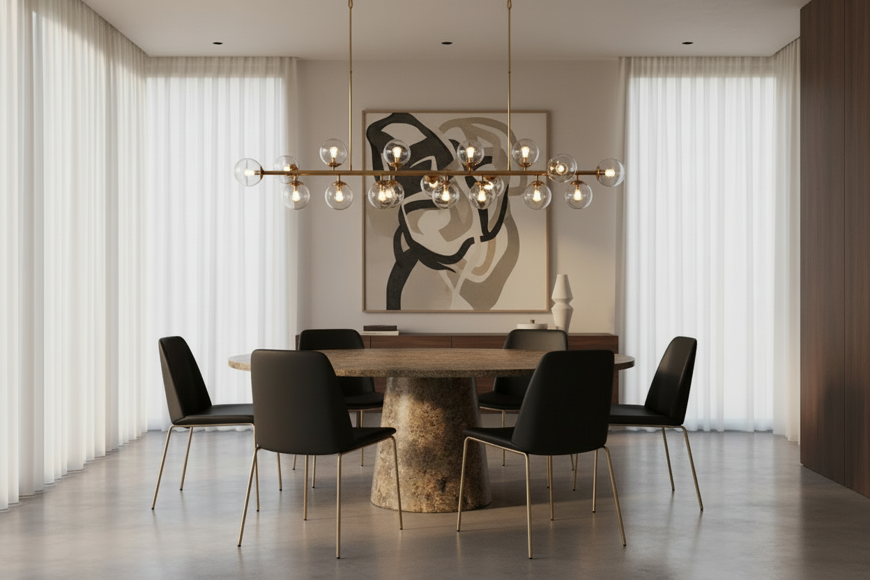 Table ronde sur piédestal Godiva