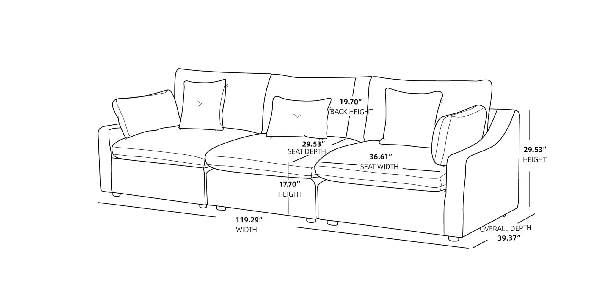 Sky Cloud Slope Sectional Sofa