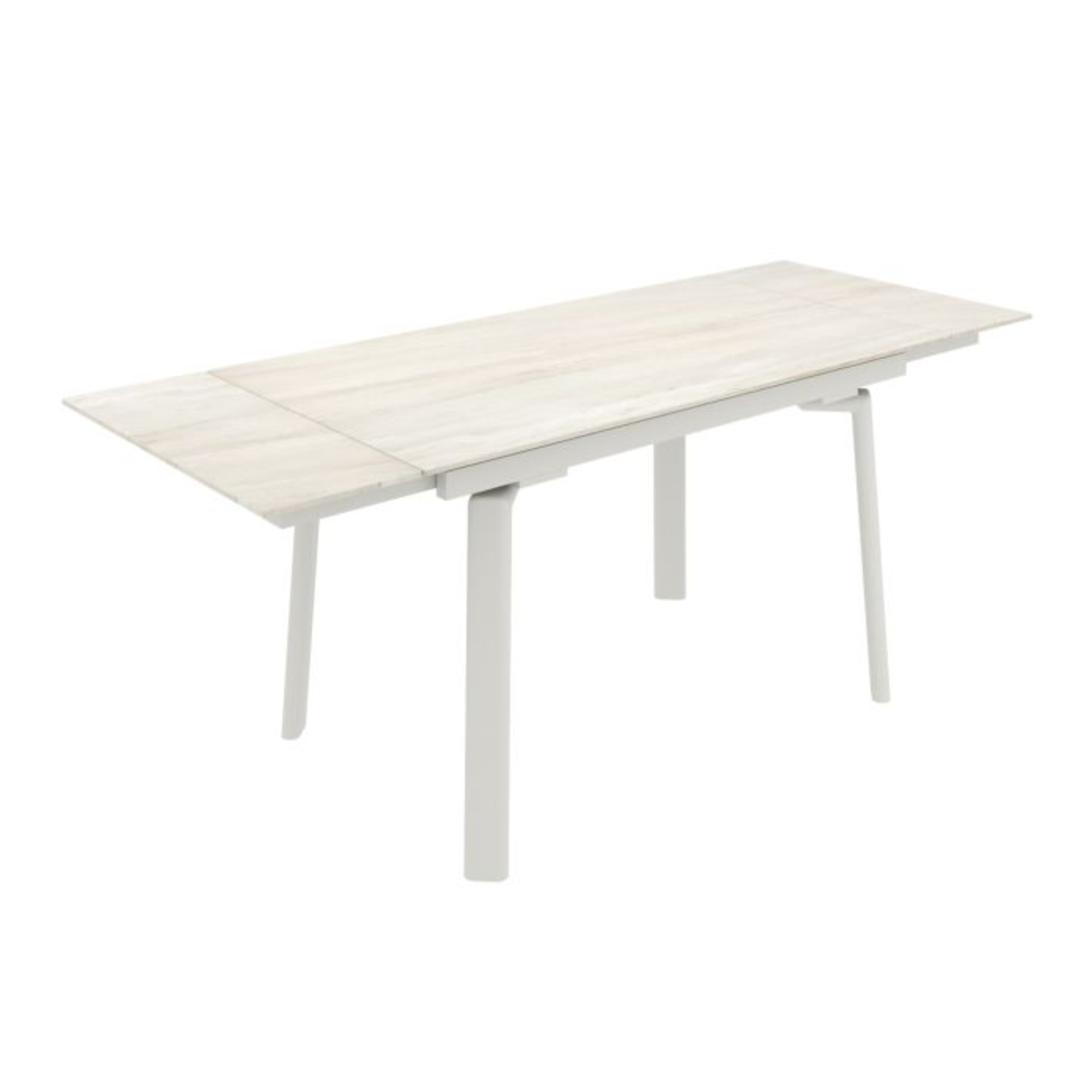 Bellaro Dining Table with Extension in Travertine and Cream