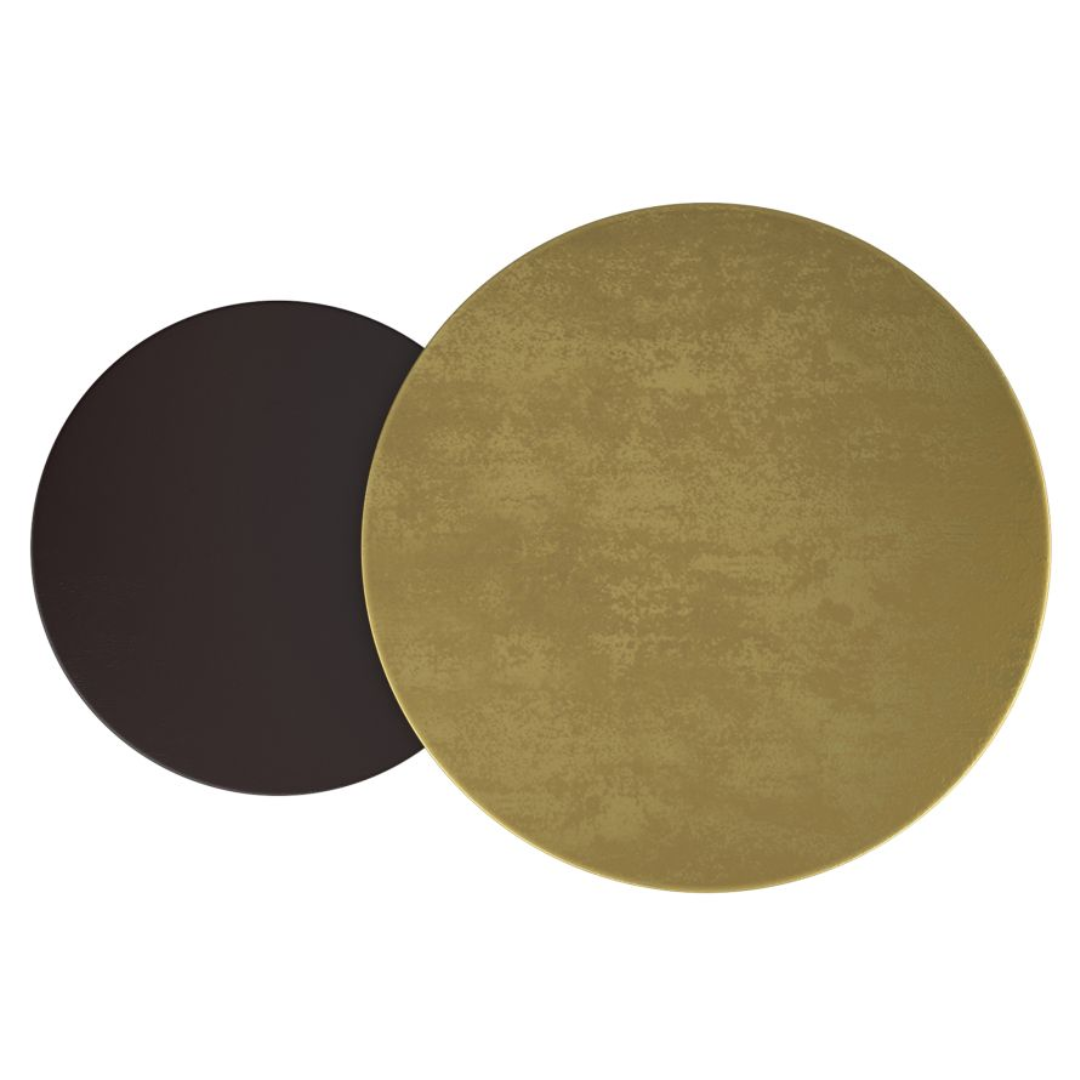 Ensemble de 2 tables basses rondes Adira en or antique et noir