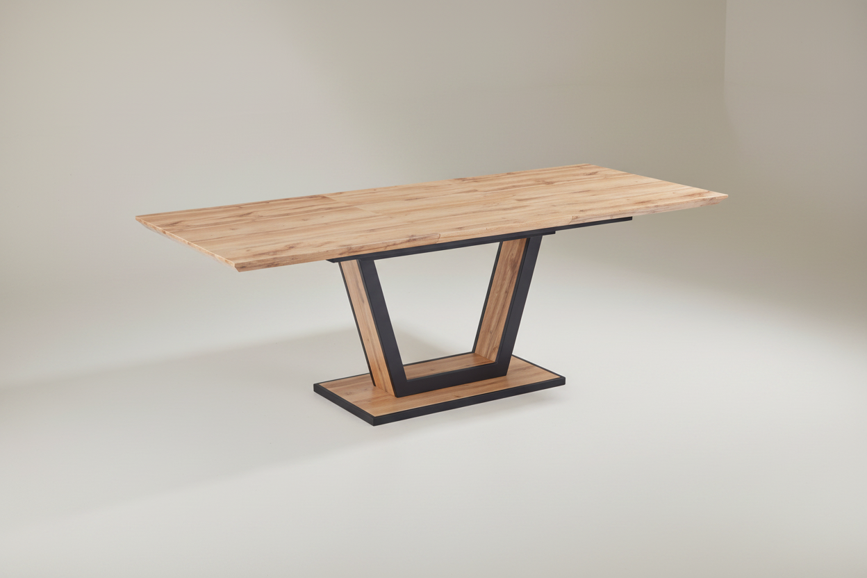 Forna Dining Table W/extension In Natural And Black