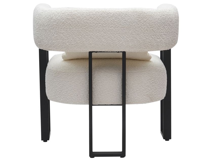 Fauteuil d'appoint Scarlet en boucle ivoire et noir
