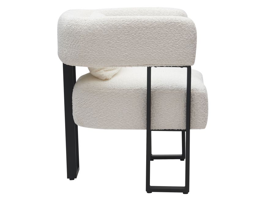 Fauteuil d'appoint Scarlet en boucle ivoire et noir