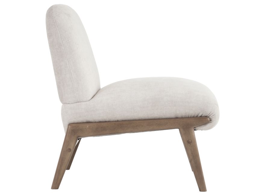 Fauteuil d'appoint Lisson en beige et noyer
