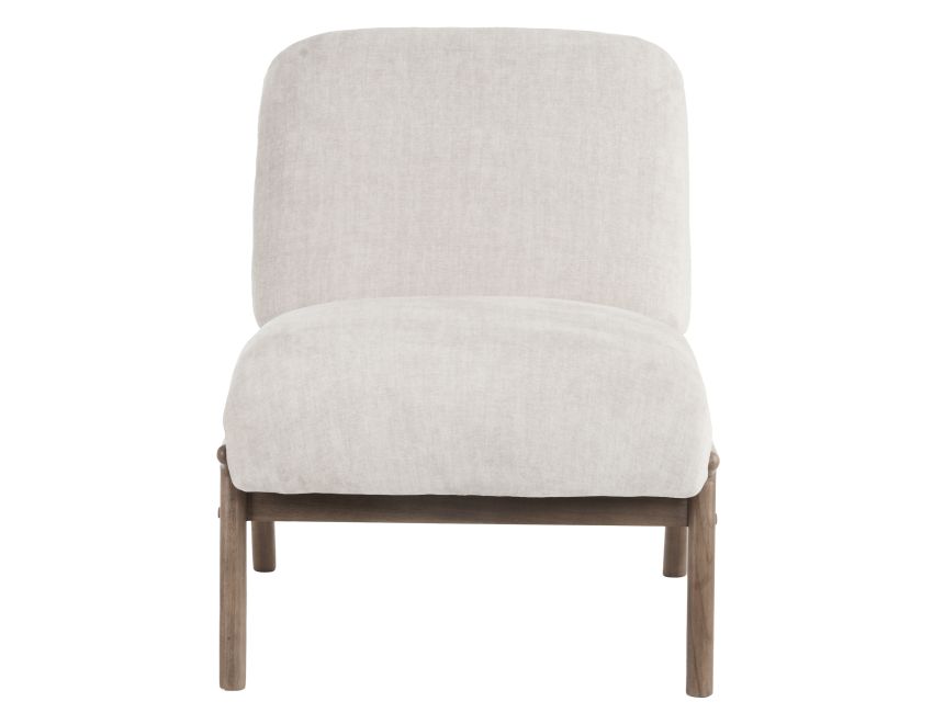 Fauteuil d'appoint Lisson en beige et noyer