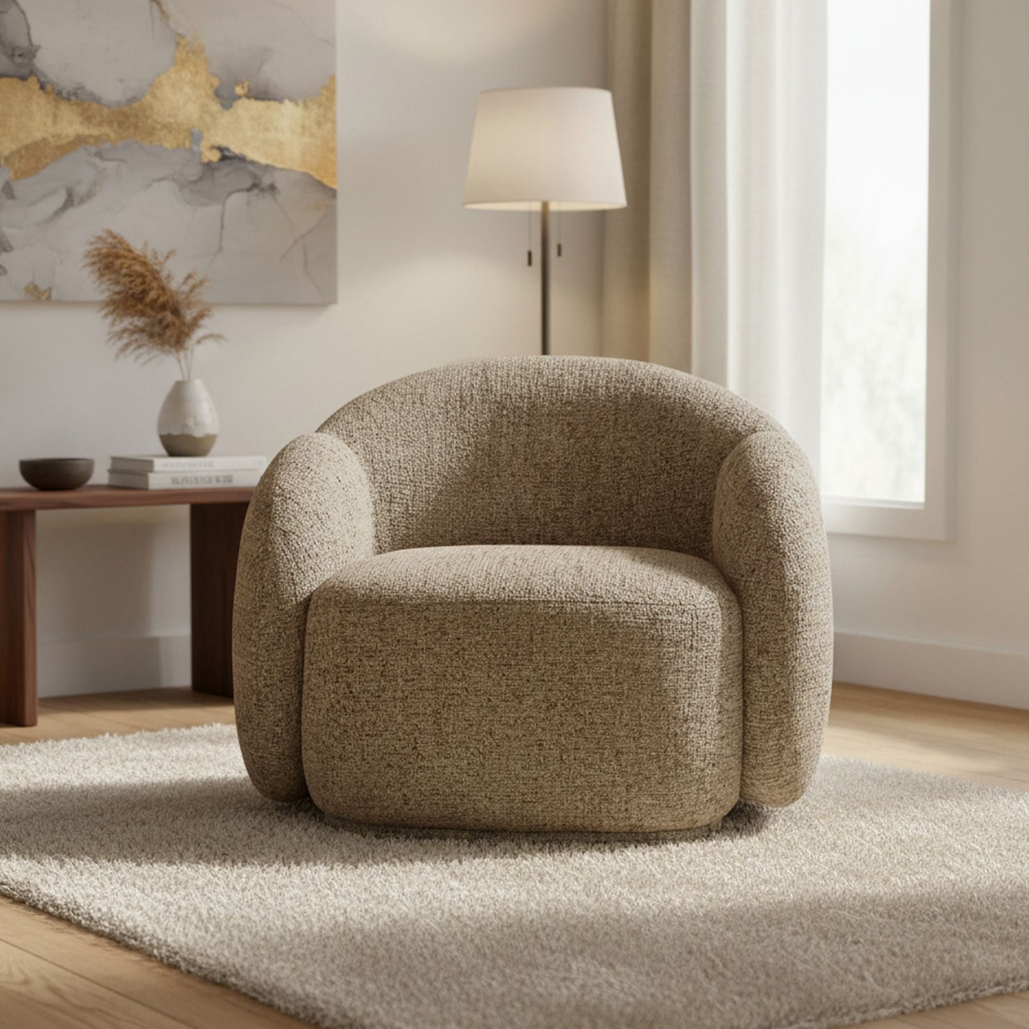 Fauteuil d'appoint Amriel – Fauteuil lounge moderne rembourré