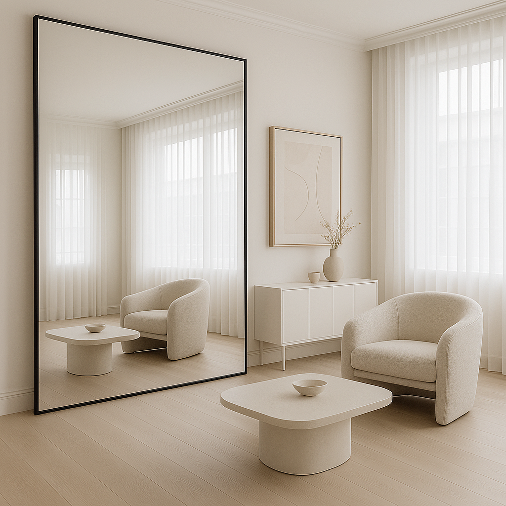 Ella Black Frame Mirror 80"