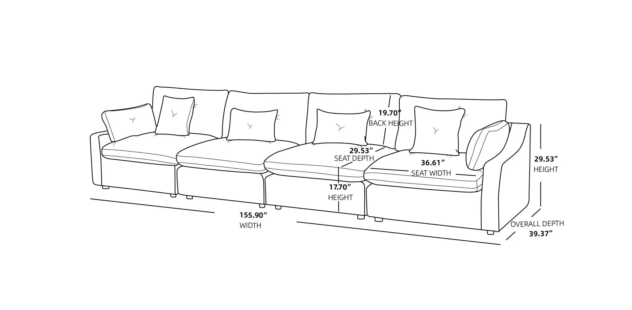 Sky Cloud Slope Sectional Sofa