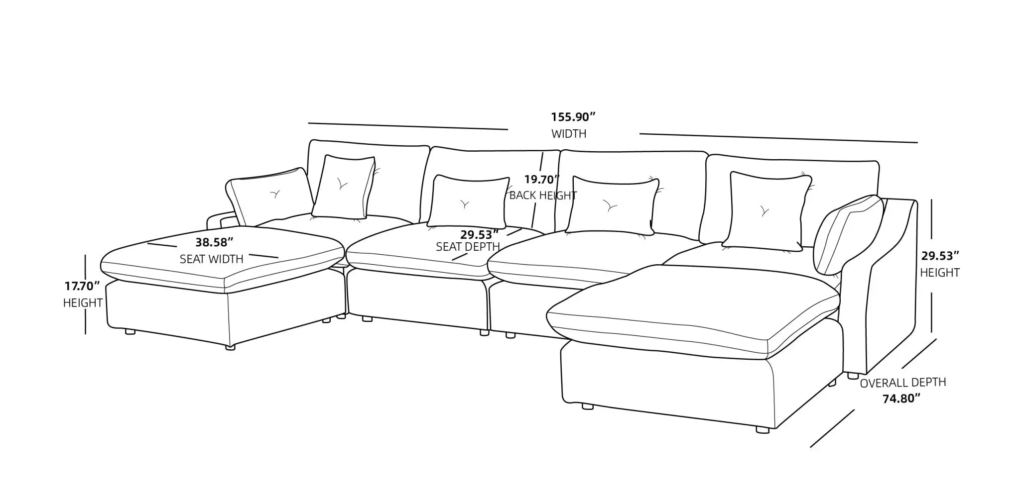 Sky Cloud Slope Sectional Sofa