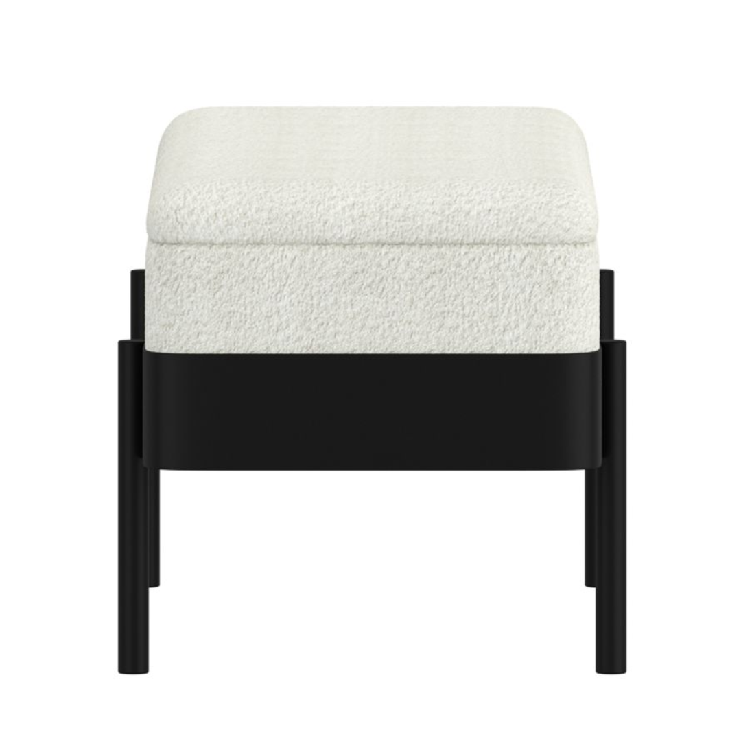Odell Storage Bench in Ivory & Black