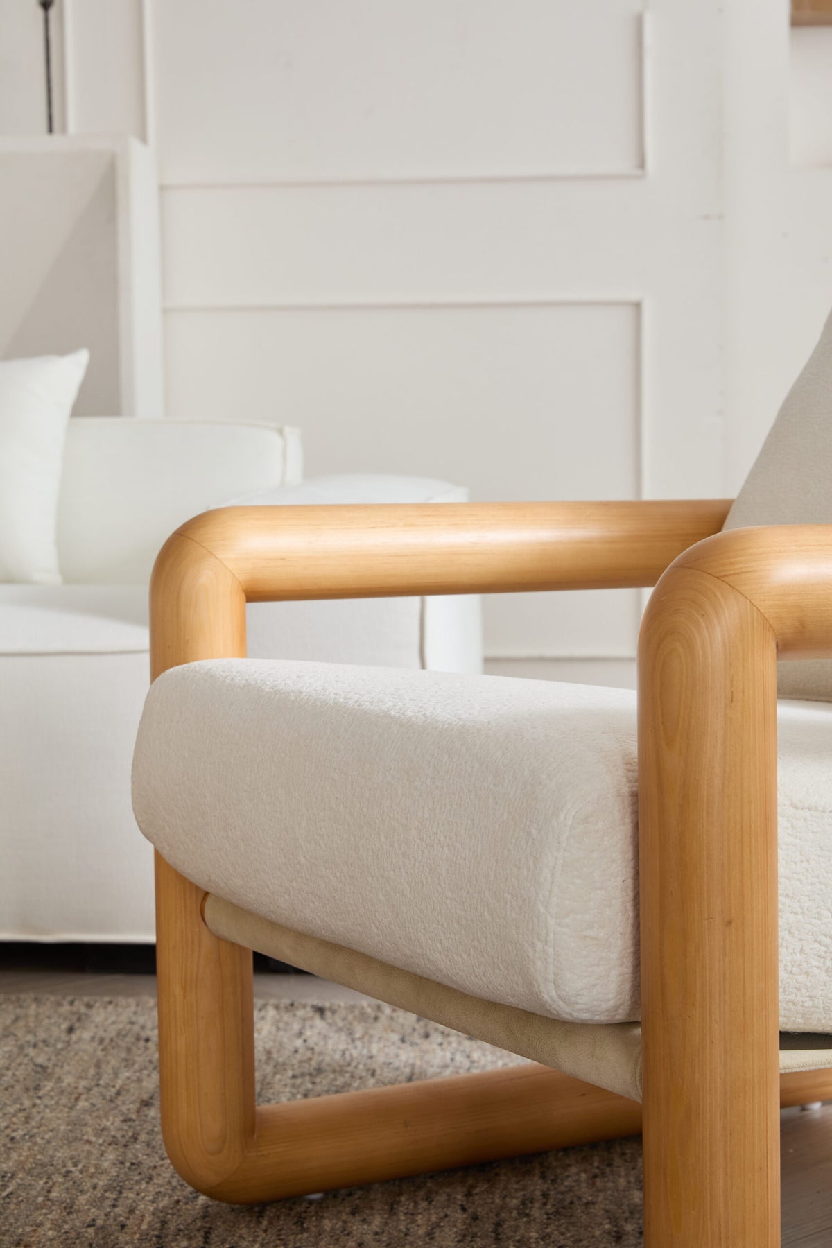 Modern Solid Wood Frame Single Sofa Chair