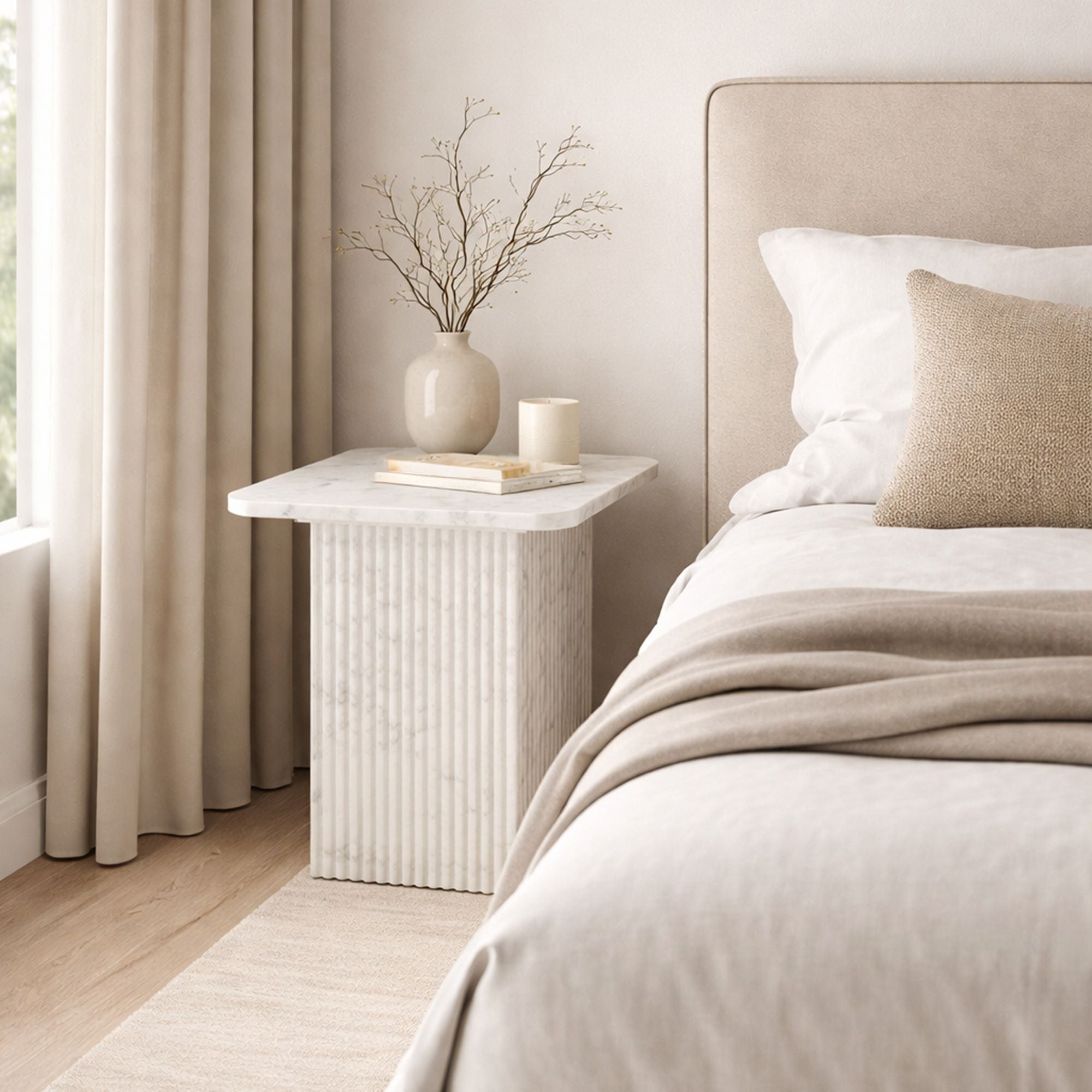 Table d'appoint carrée Roland - Blanche