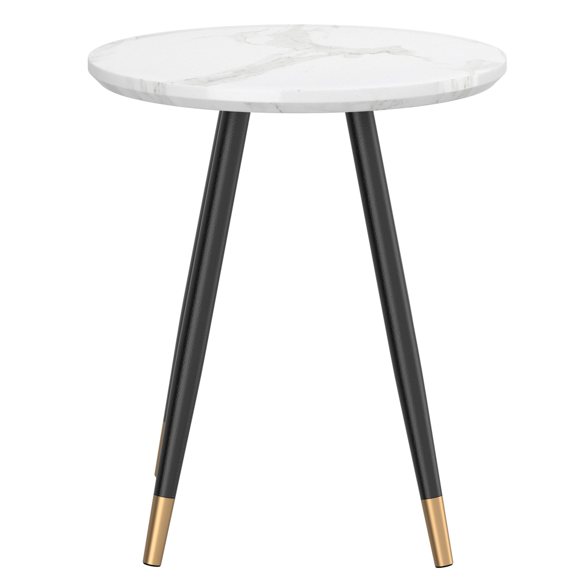 Table d'appoint ronde Emery en blanc et noir