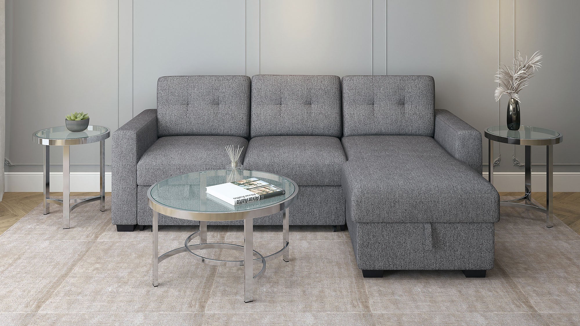 Table d'appoint Strata en chrome