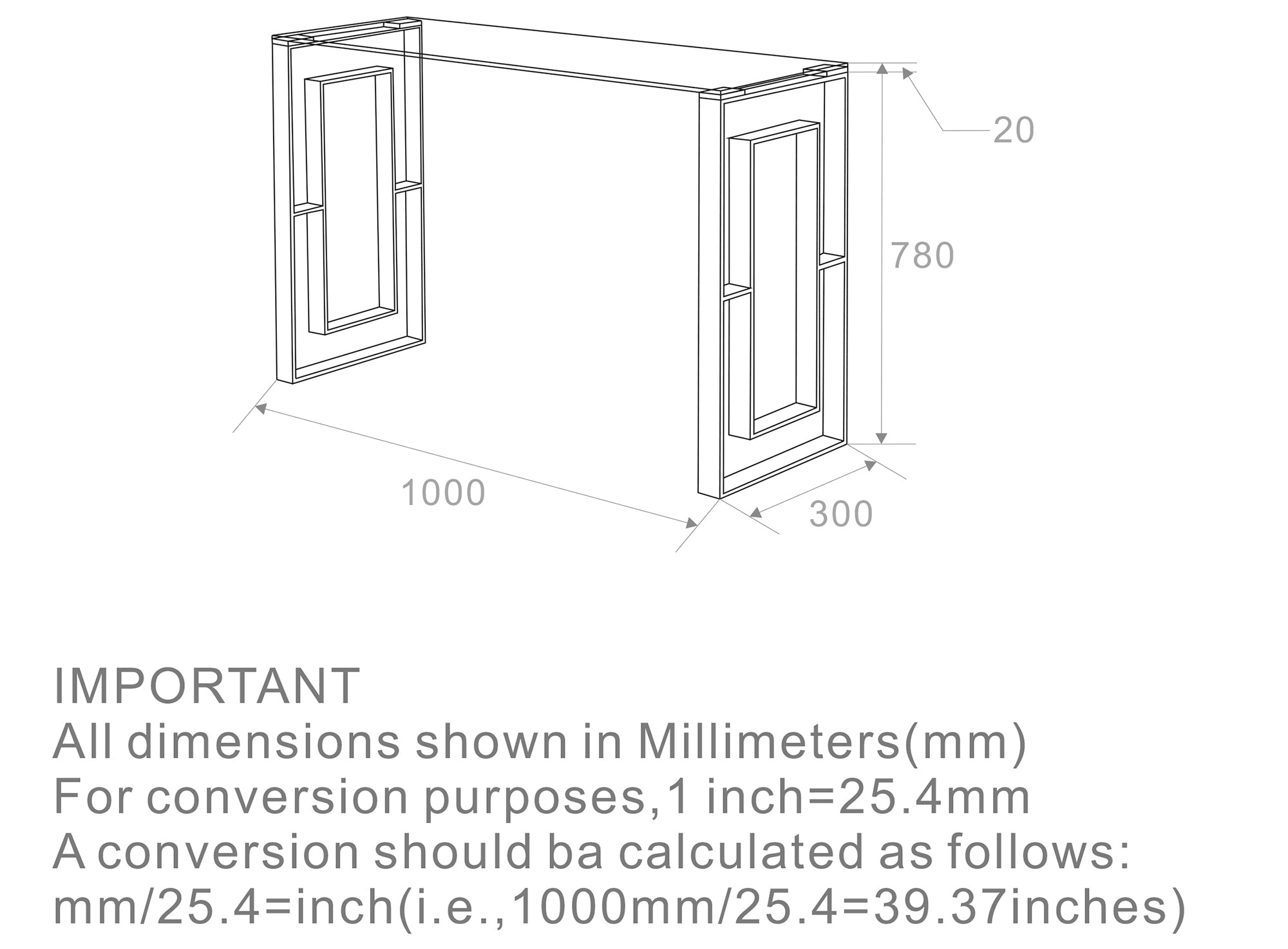 Eros Console/Desk in Silver