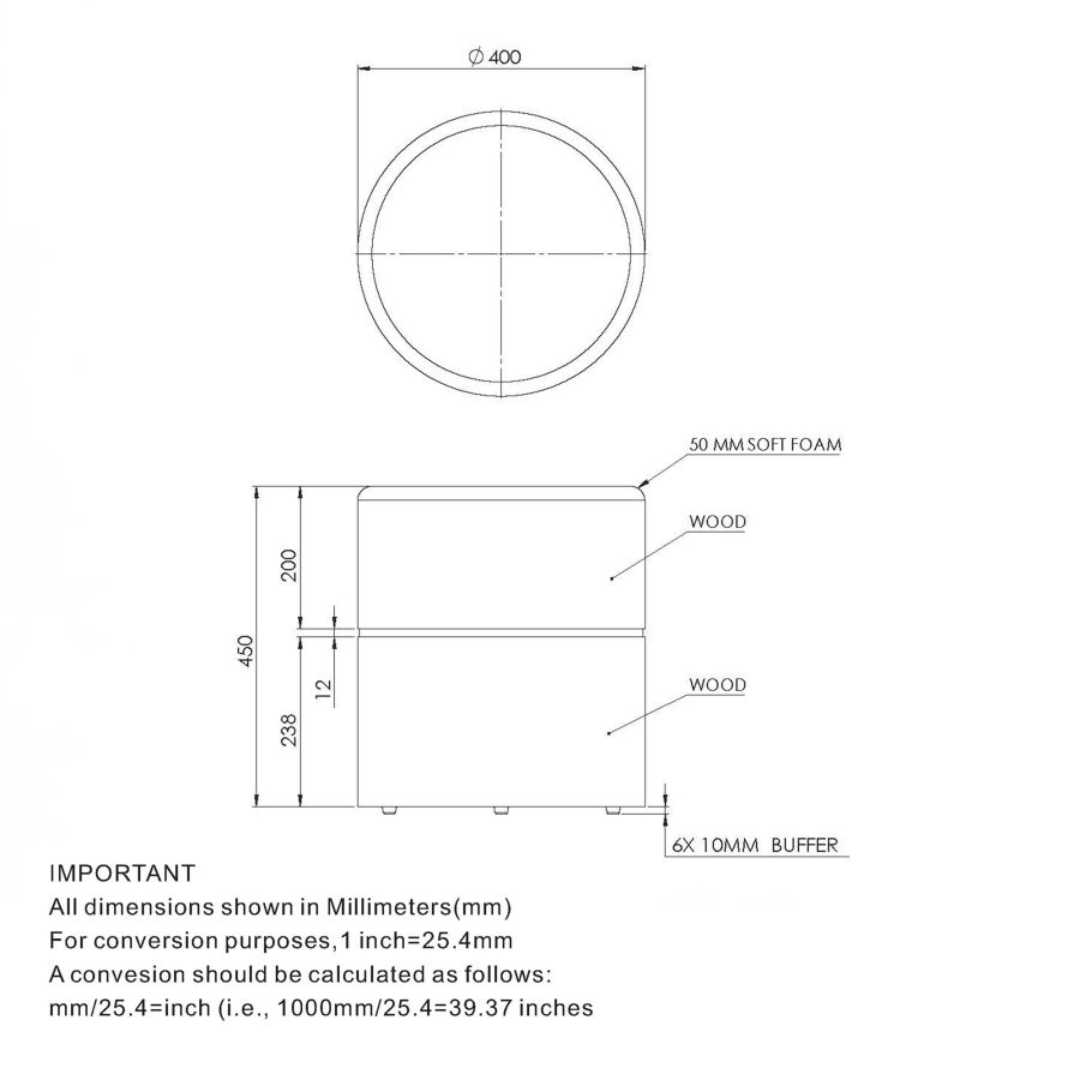 Novar Round Swivel Ottoman in Cream Boucle