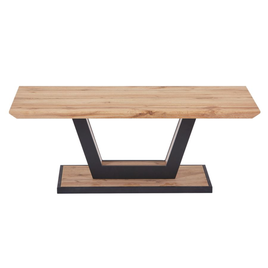 Table basse rectangulaire Forna en naturel et noir