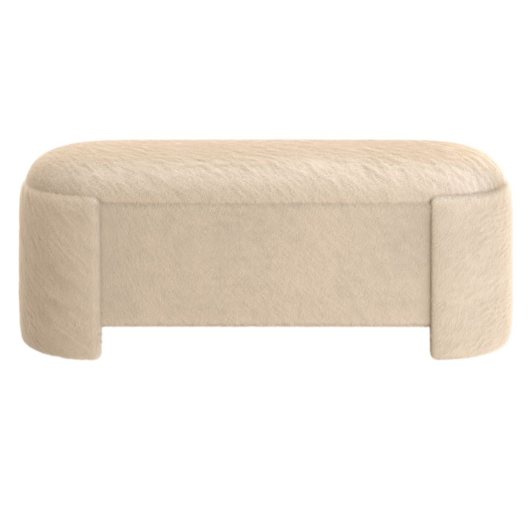 Pouf de rangement Selene en beige foncé