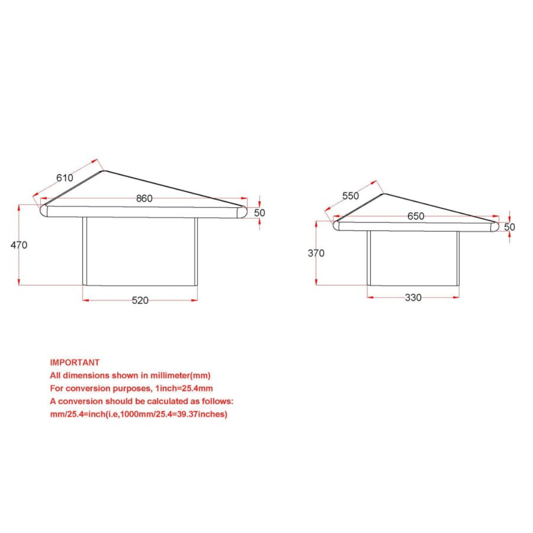 Ensemble de tables basses Draco 2 pièces