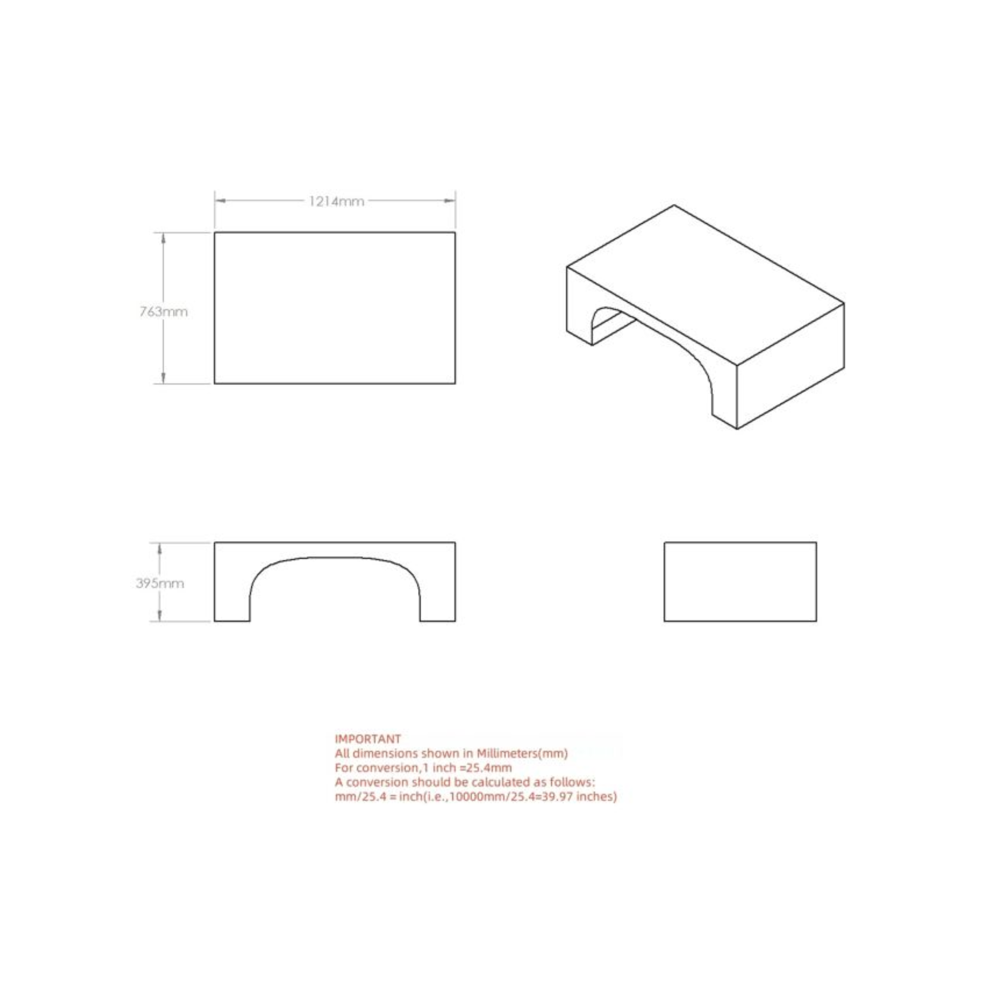 Table basse rectangulaire Atticus Contract Grade