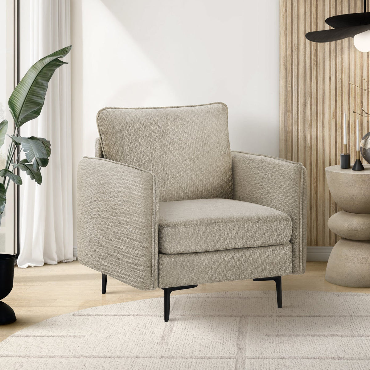 ACCENT CHAIR - 32"L / BEIGE FABRI