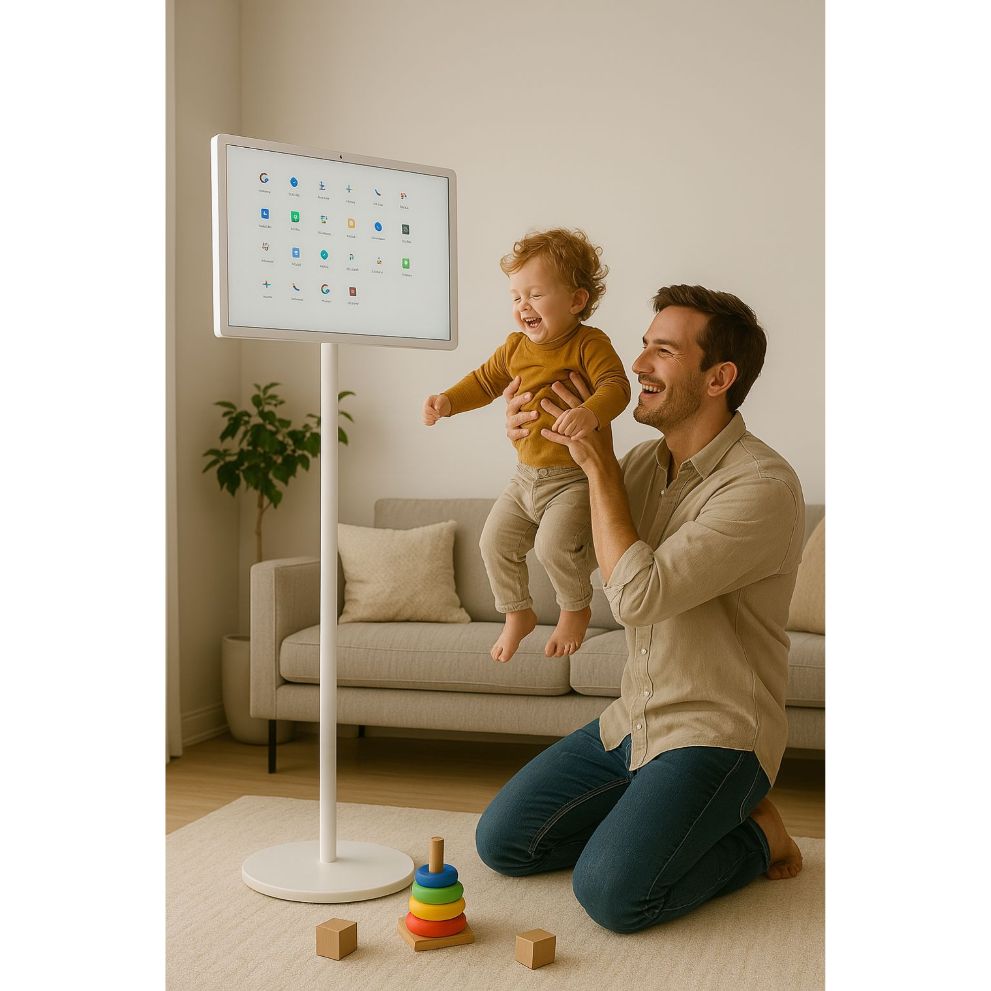 MOVEI Smart Wireless Screen with Mobile Stand – Touch Display & Battery Powered