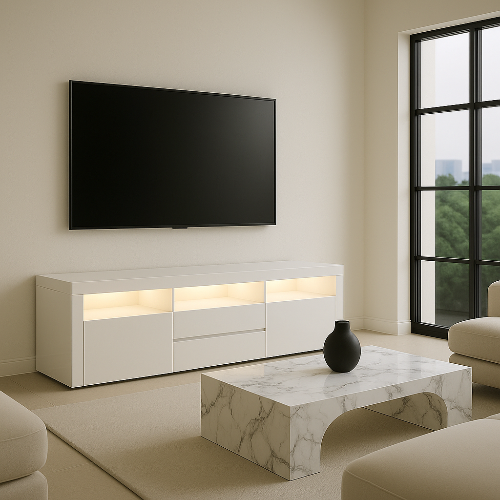 NOVY WHITE TV STAND