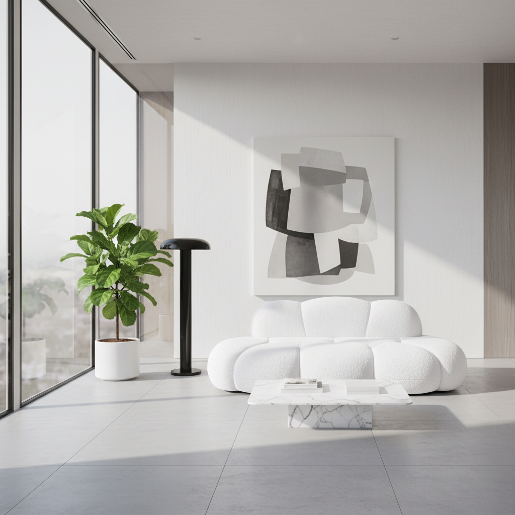 Bubble Curve Boneless Sherpa Fleece Sofa