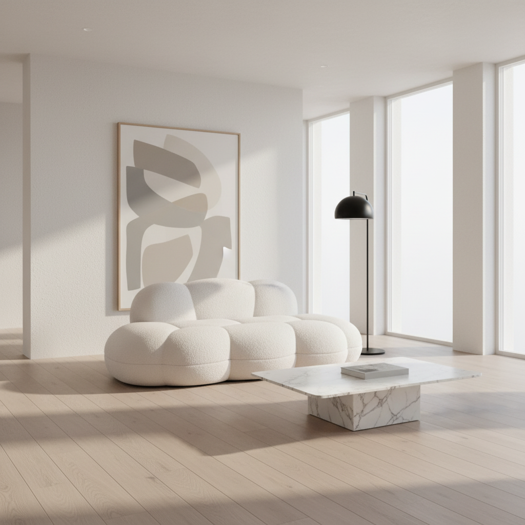 Canapé en polaire sherpa Bubble Curve sans os