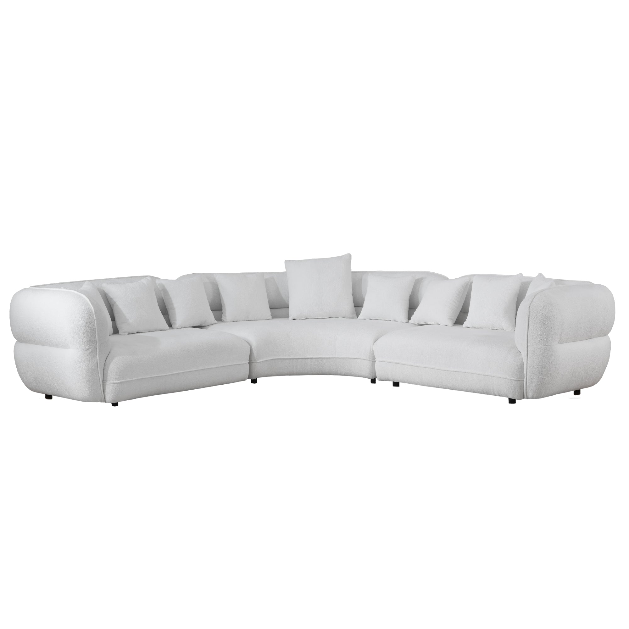 Spacious Sherpa Curved Couch