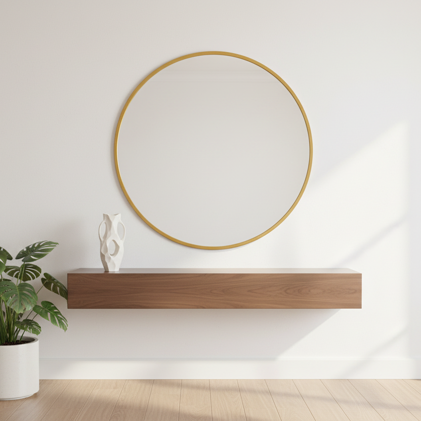 Opal Gold Frame Mirror 35"