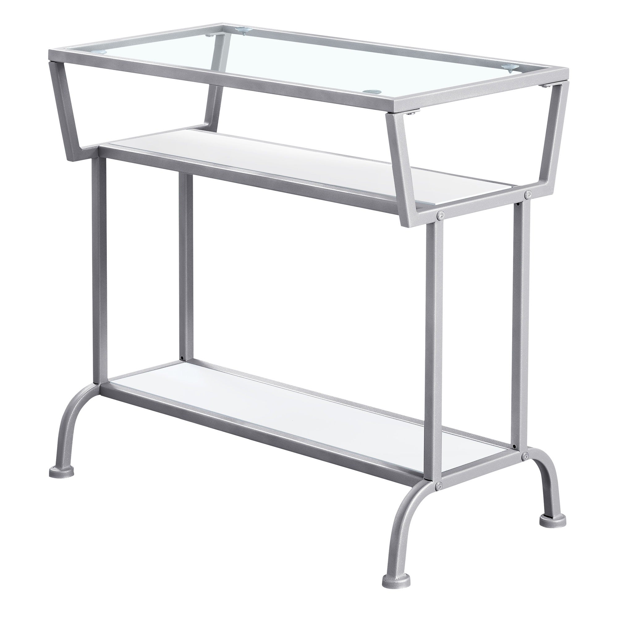 ACCENT TABLE - 22"H / ESPRESSO / BLACK / TEMPERED GLASS