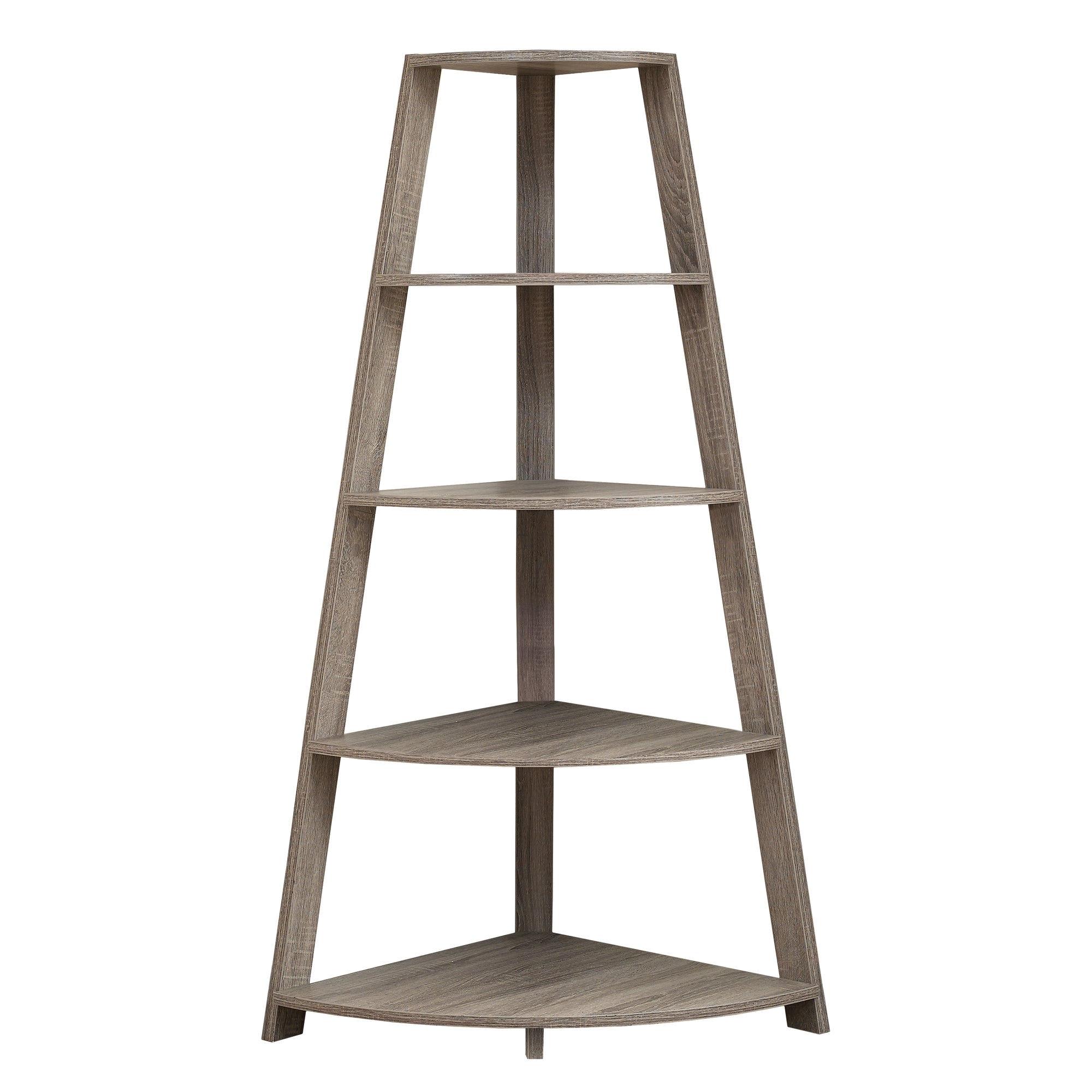 BOOKCASE - 60"H / ESPRESSO CORNER ACCENT ETAGERE