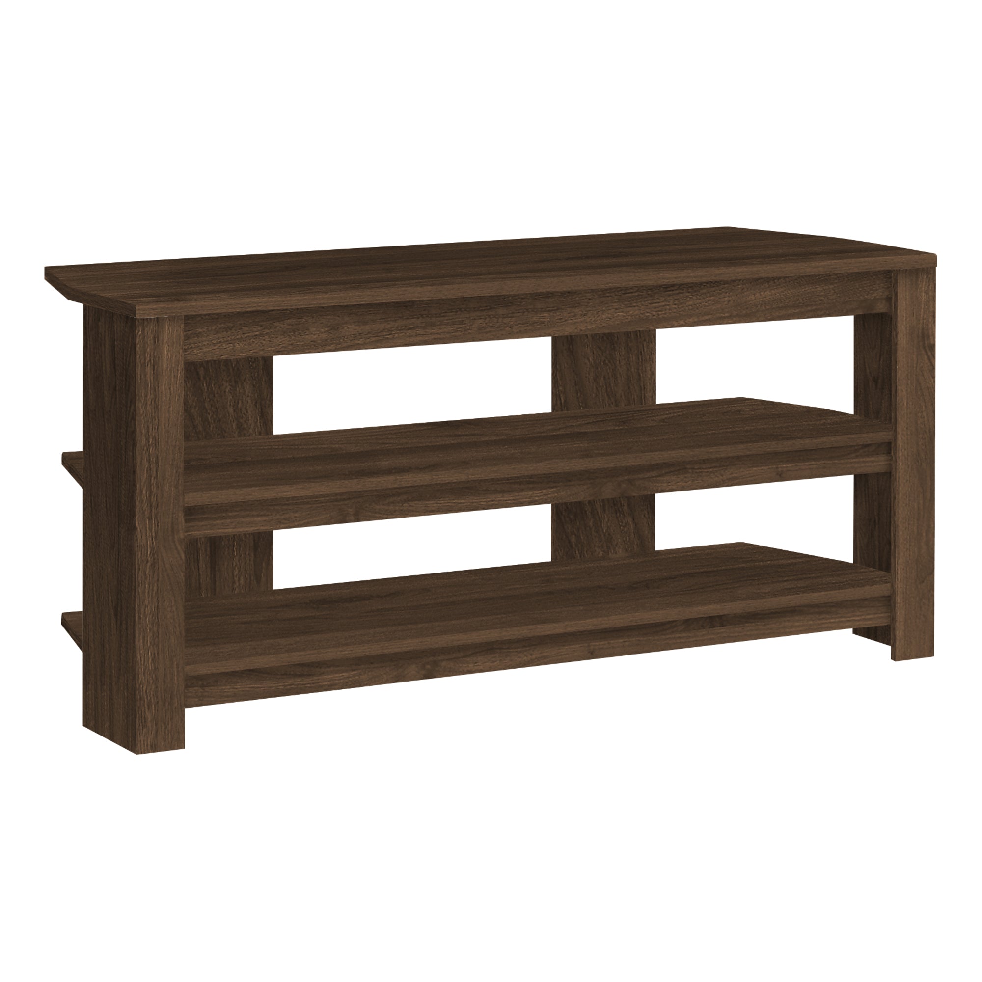 TV STAND - 42"L / BLACK / GREY TOP CORNER