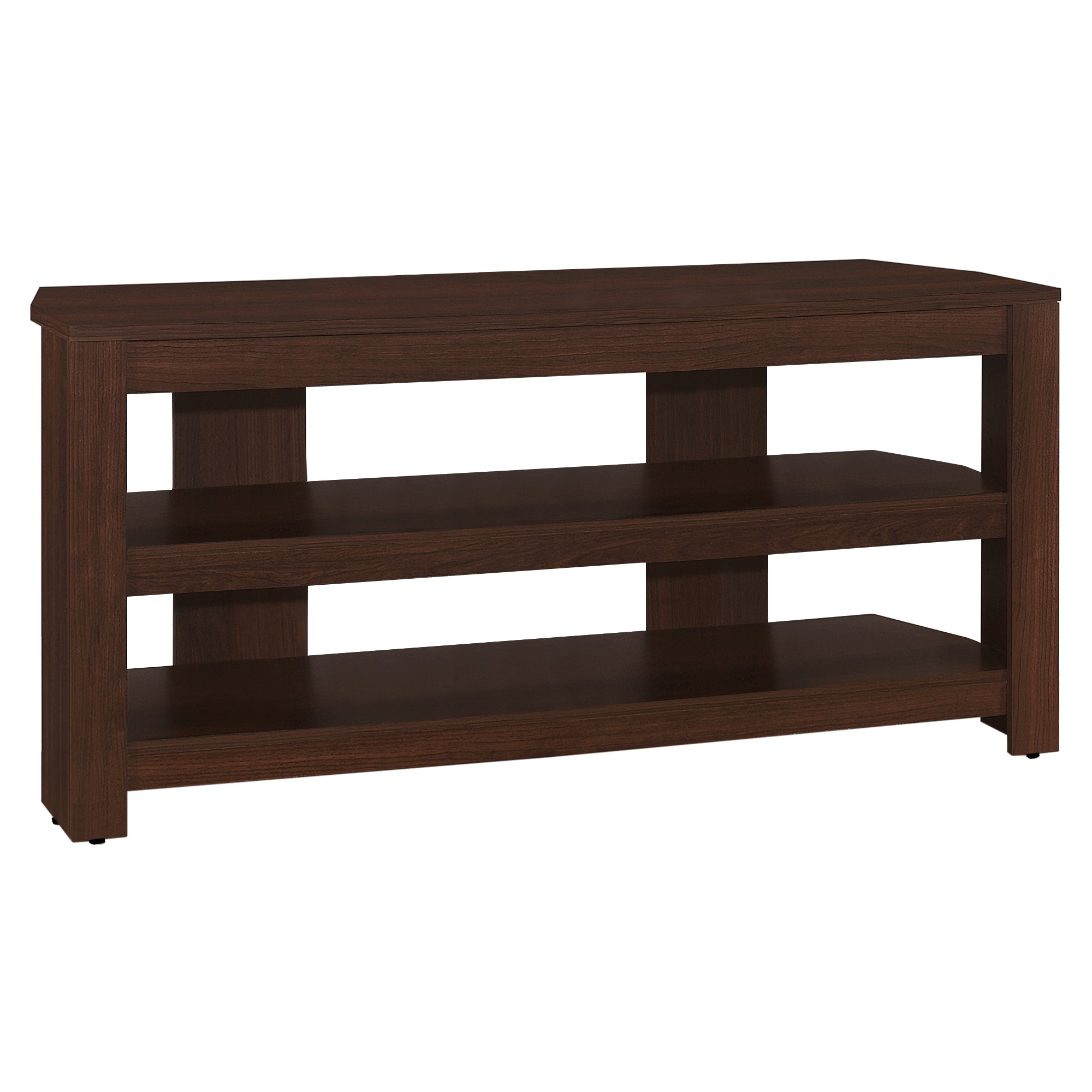 TV STAND - 42"L / BLACK / GREY TOP CORNER