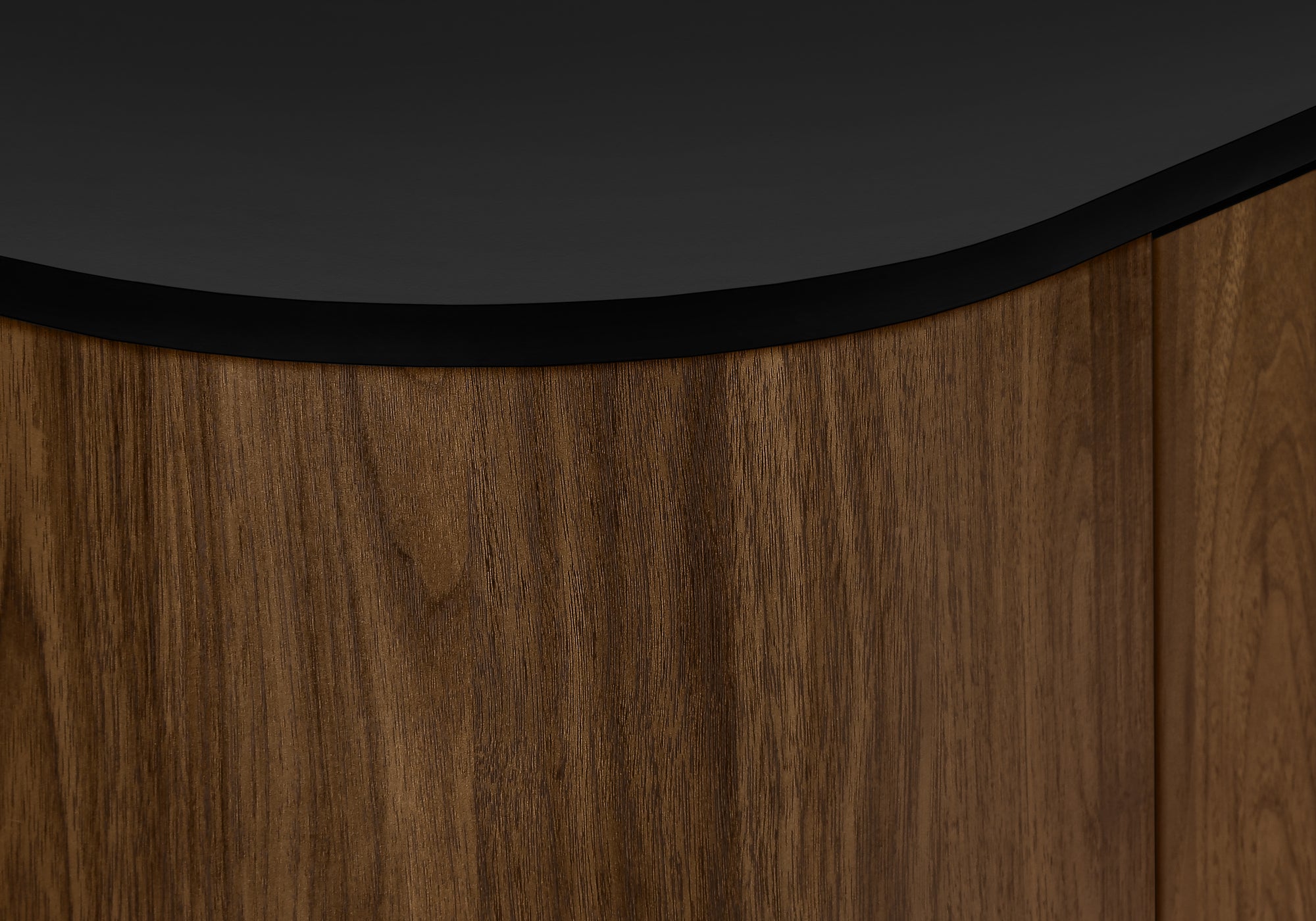 TV Stand - 72"L / Black with 4 Brown Wood-Look Doors