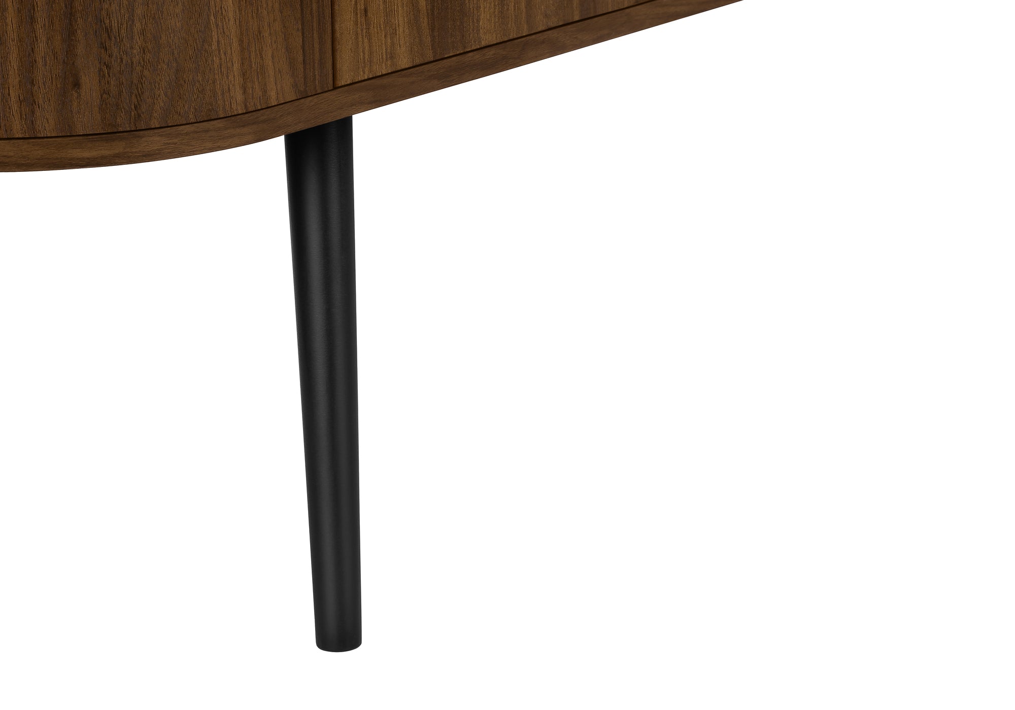 TV Stand - 72"L / Black with 4 Brown Wood-Look Doors