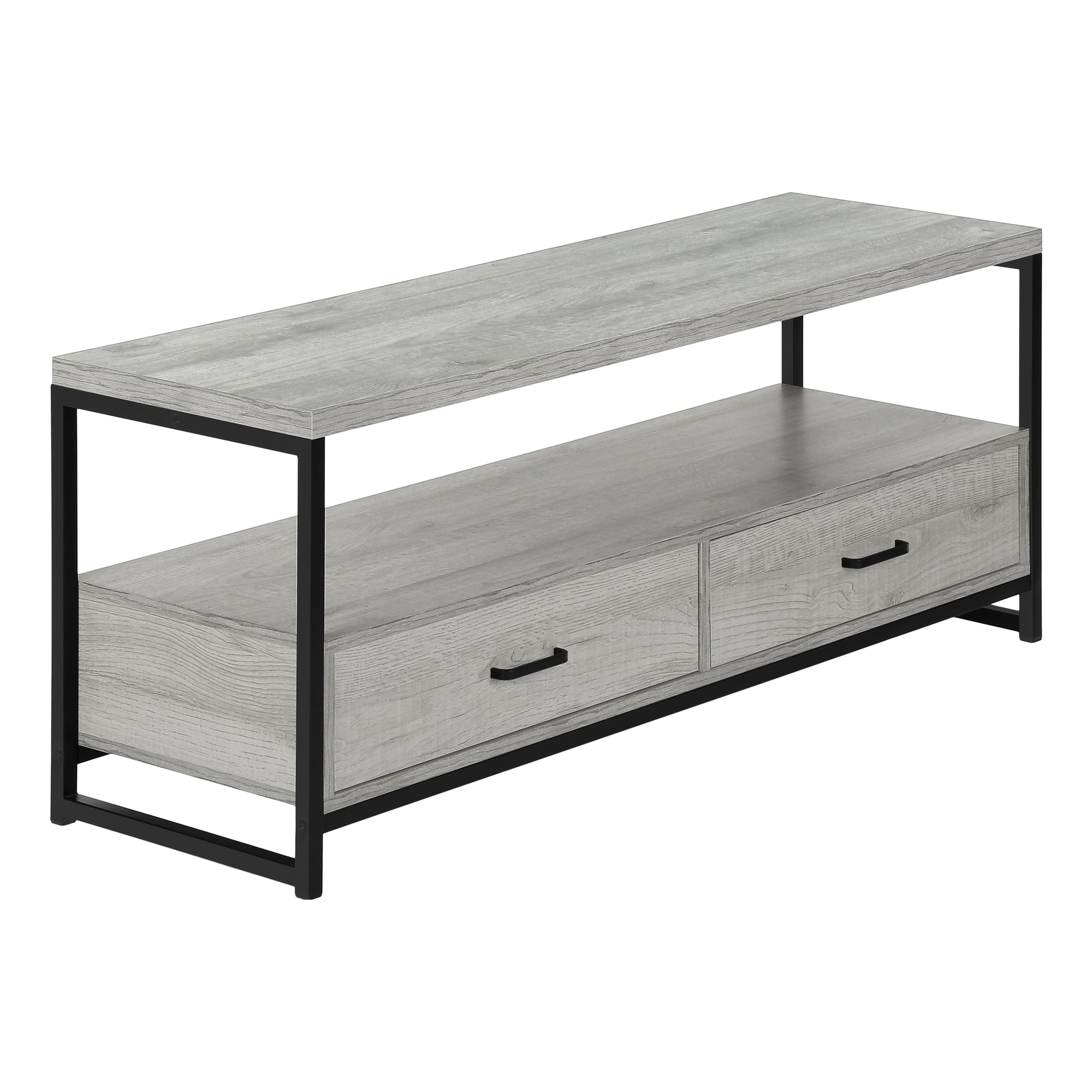 TV STAND - 48"L / BLACK / BLACK METAL