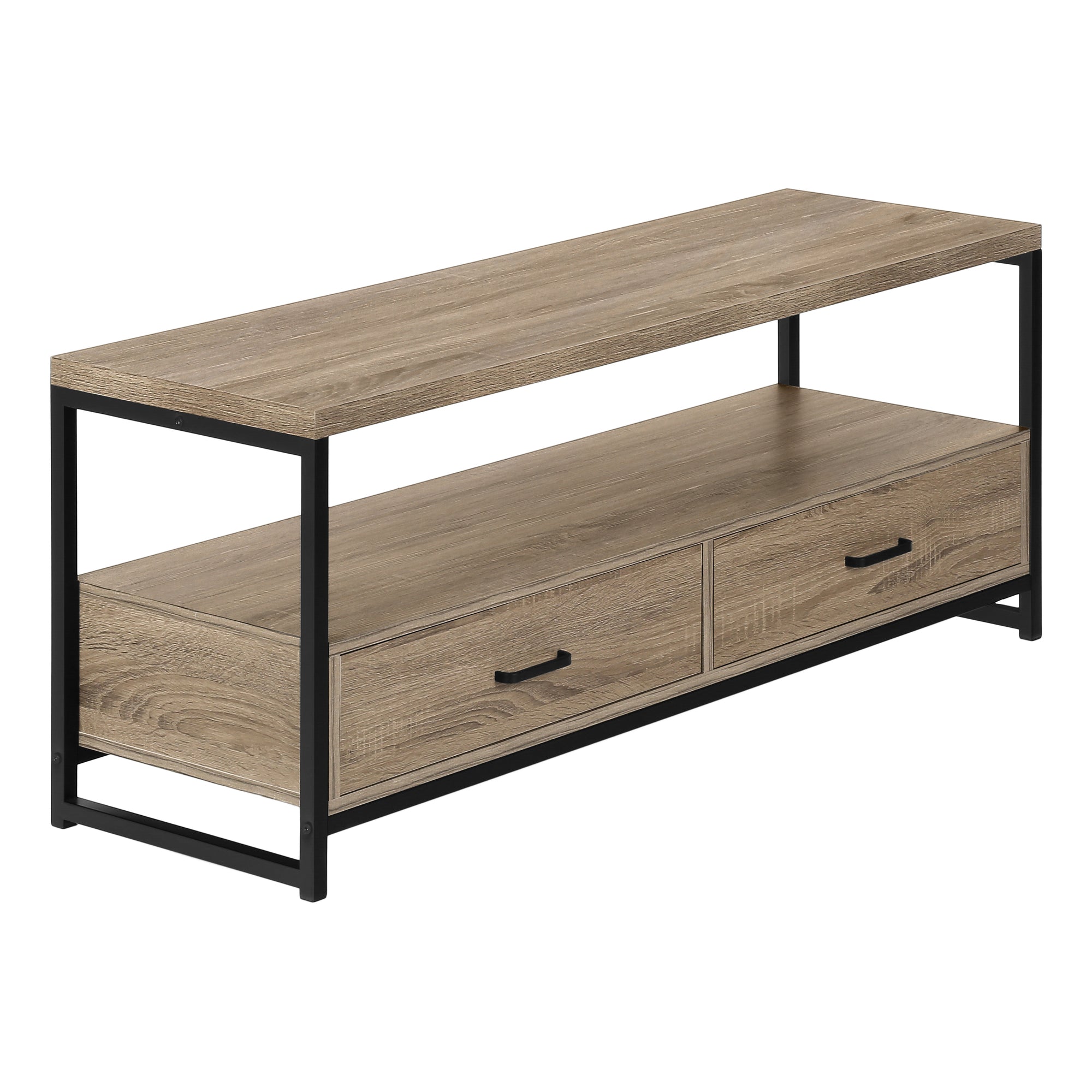 TV STAND - 48"L / BLACK / BLACK METAL