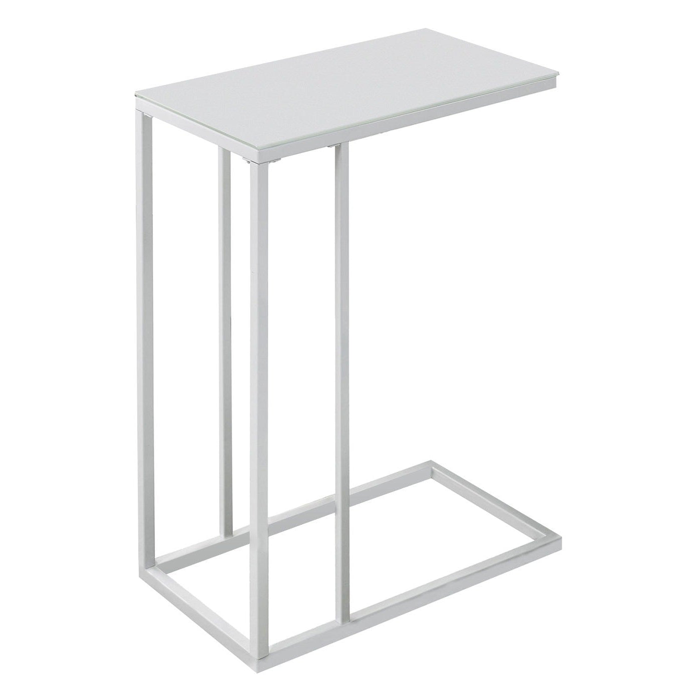 ACCENT TABLE - CHROME METAL WITH FROSTED TEMPERED GLASS