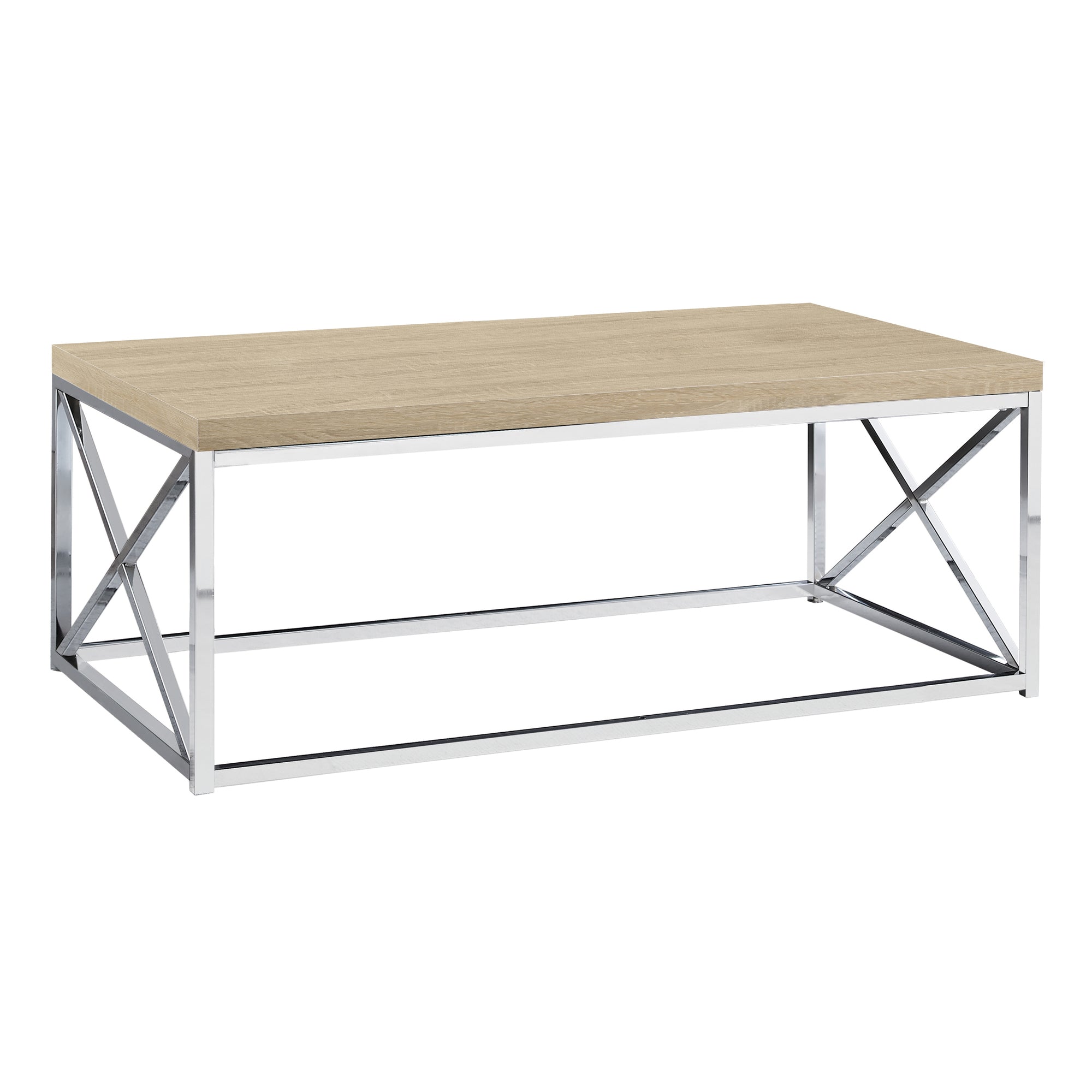 TABLE BASSE - BLANC BRILLANT AVEC MÉTAL CHROMÉ