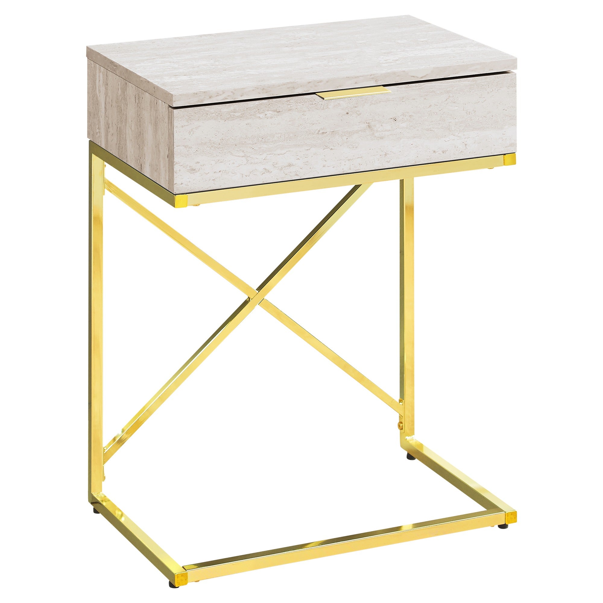 ACCENT TABLE - 24"H / GLOSSY WHITE / CHROME METAL