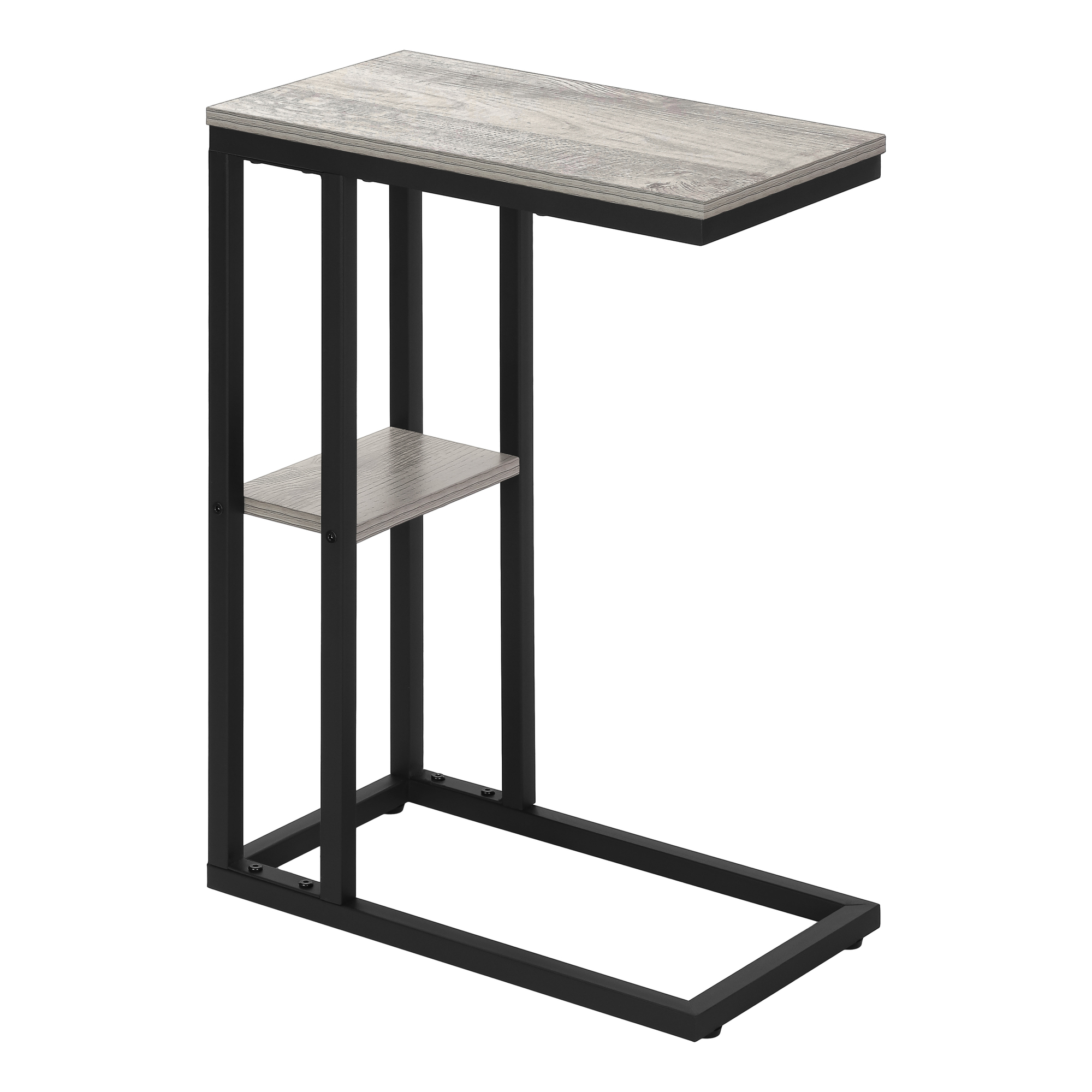 TABLE D'APPOINT - 25"H / ESPRESSO / MÉTAL NOIR