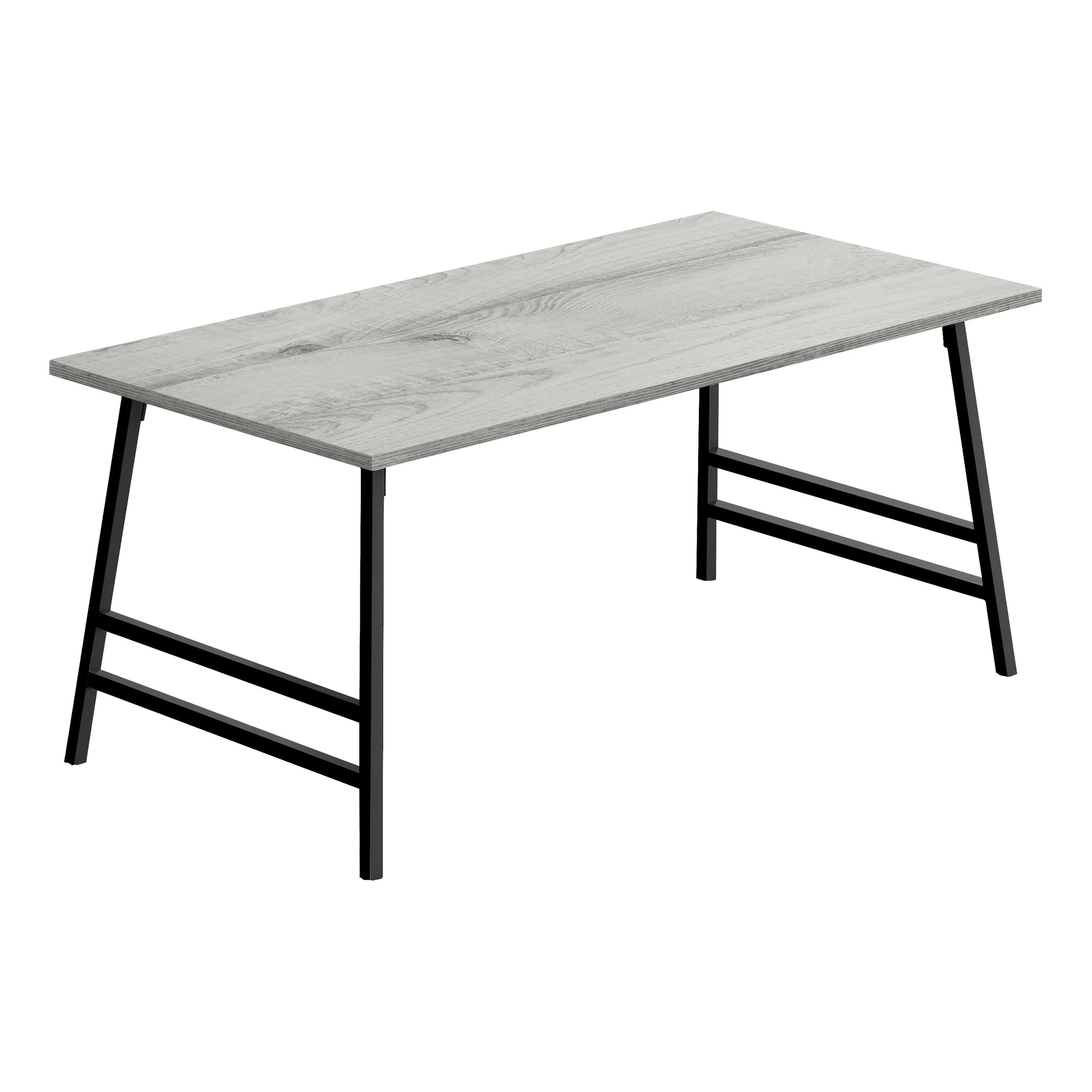COFFEE TABLE - 40"L / DARK TAUPE / BLACK METAL